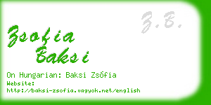 zsofia baksi business card